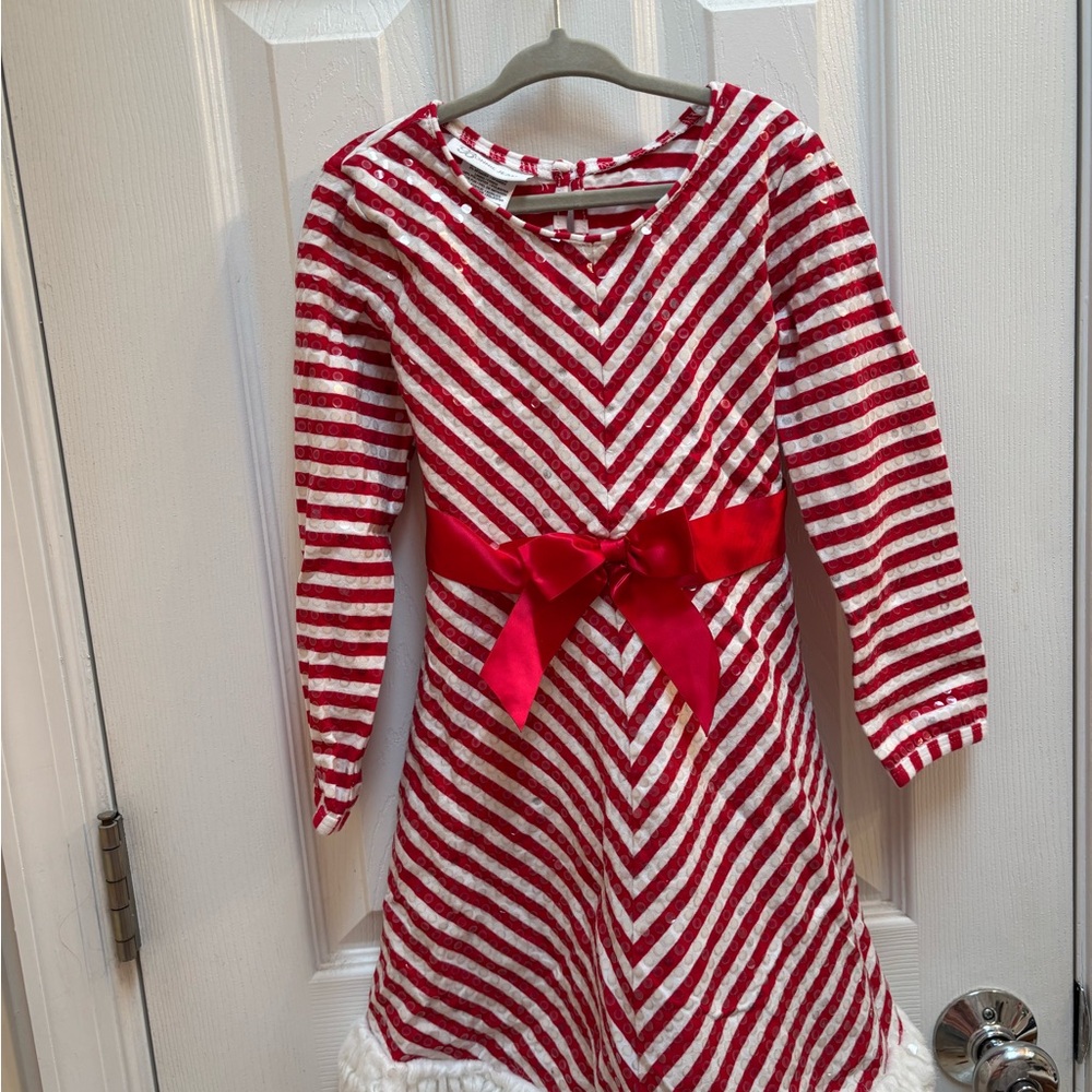 Bonnie Jean Red and White Striped Dress